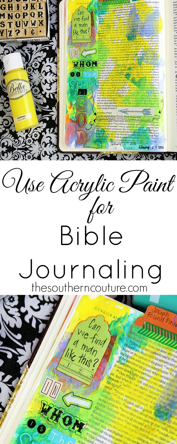 Your Bible pages have never looked so beautiful and colorful until now. Check out this simple technique to use acrylic paint on your pages that goes on smooth and light giving you the ability to still read the pages. Plus it doesn't bleed through. See the whole process of how you can too. 