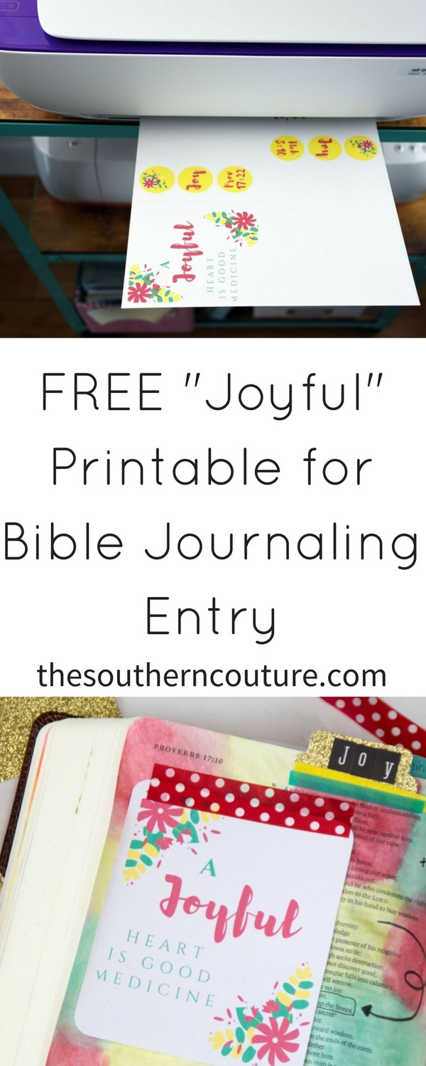 Get your FREE printable for Bible journaling entry that's all about JOY!! Also see a fun technique to use even when you don't feel artistic.