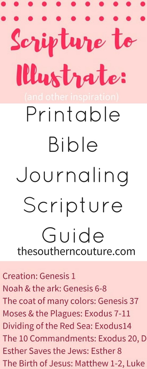 Grab your FREE Printable Bible Journaling Scripture Guide now with ideas of where you can start your next Bible journaling entry. Plus you can attach it to the inside cover or your Bible or journal with washi tape for quick reference. 