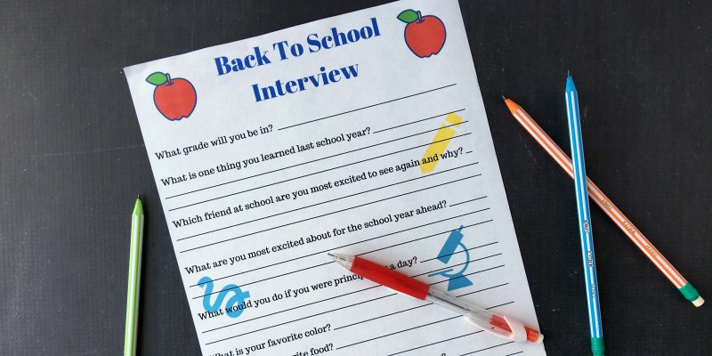 Back to School Interview Printable