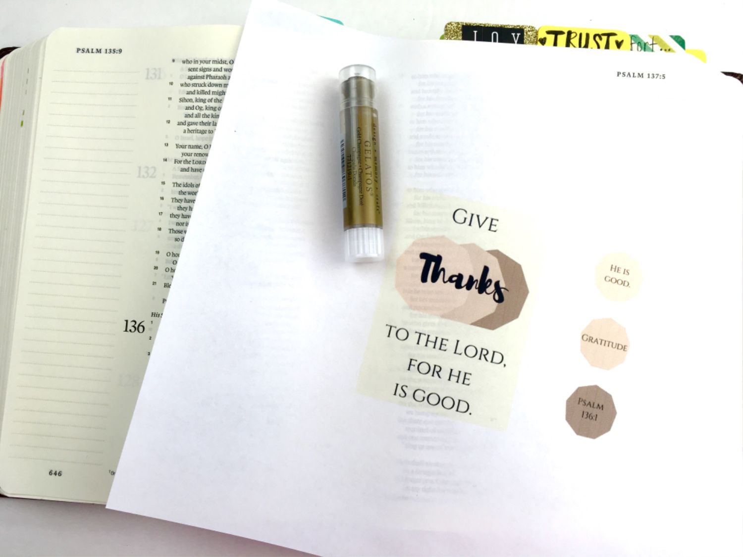 Give Thanks Free Bible Journaling Printable