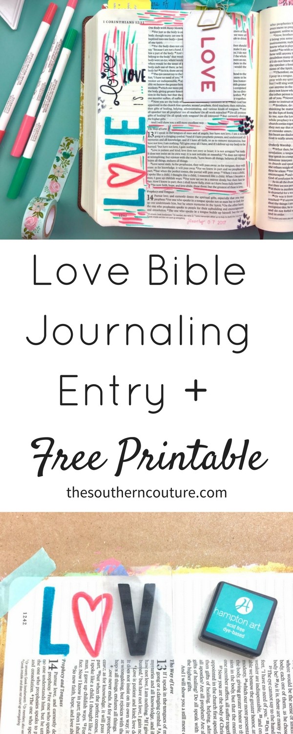 With Valentine's Day soon approaching, make sure to check out this love Bible journaling entry with free printable to help us remember God's definition of love. Go print yours NOW!