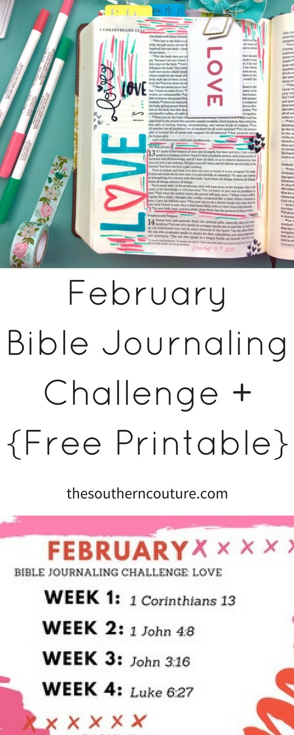 Make your time in the Word a priority with Bible study and Bible journaling. Take this February Bible journaling challenge and commit to one entry per week every month.