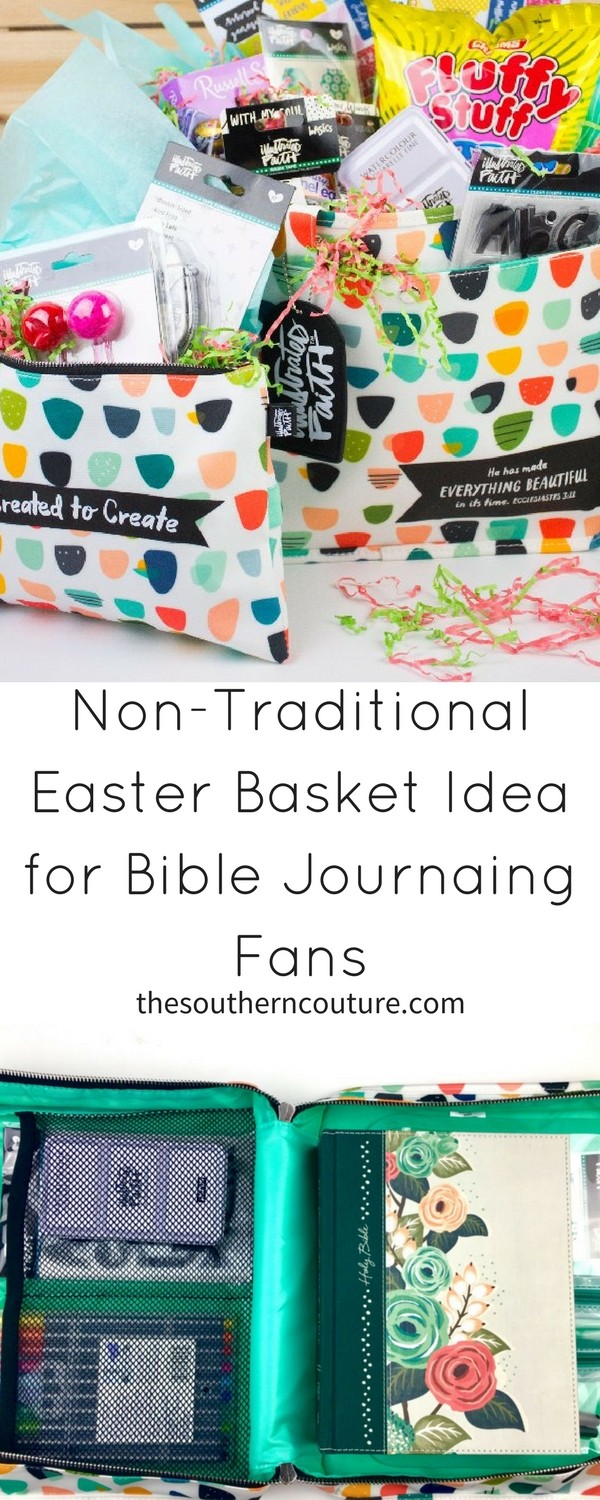 Surprise someone special to you with this non-traditional Easter basket idea for Bible journaling fans. The organization bags doubles as the Easter basket. Get all the details NOW! 