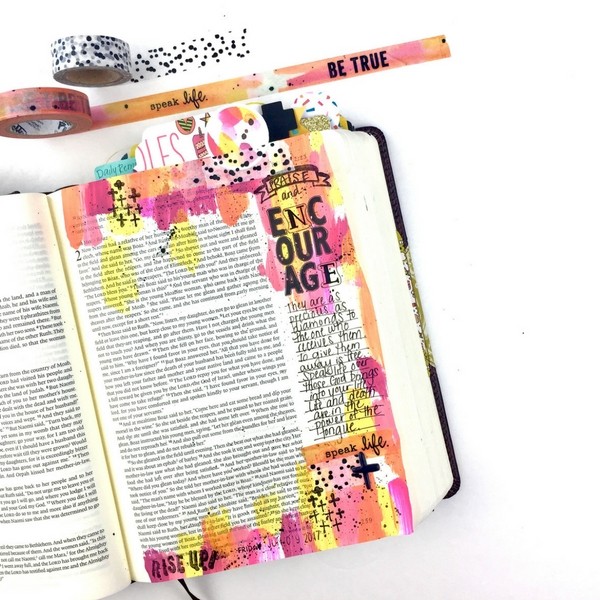 How to Use Acrylic Paint with Baby Wipe Technique for Bible Journaling 
