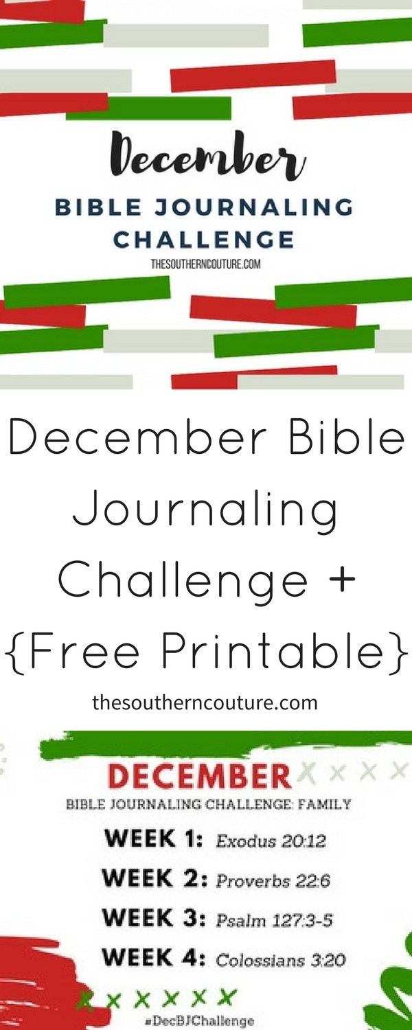 Focus on FAMILY during such a special time of year with the December Bible Journaling Challenge Plus FREE Printable.