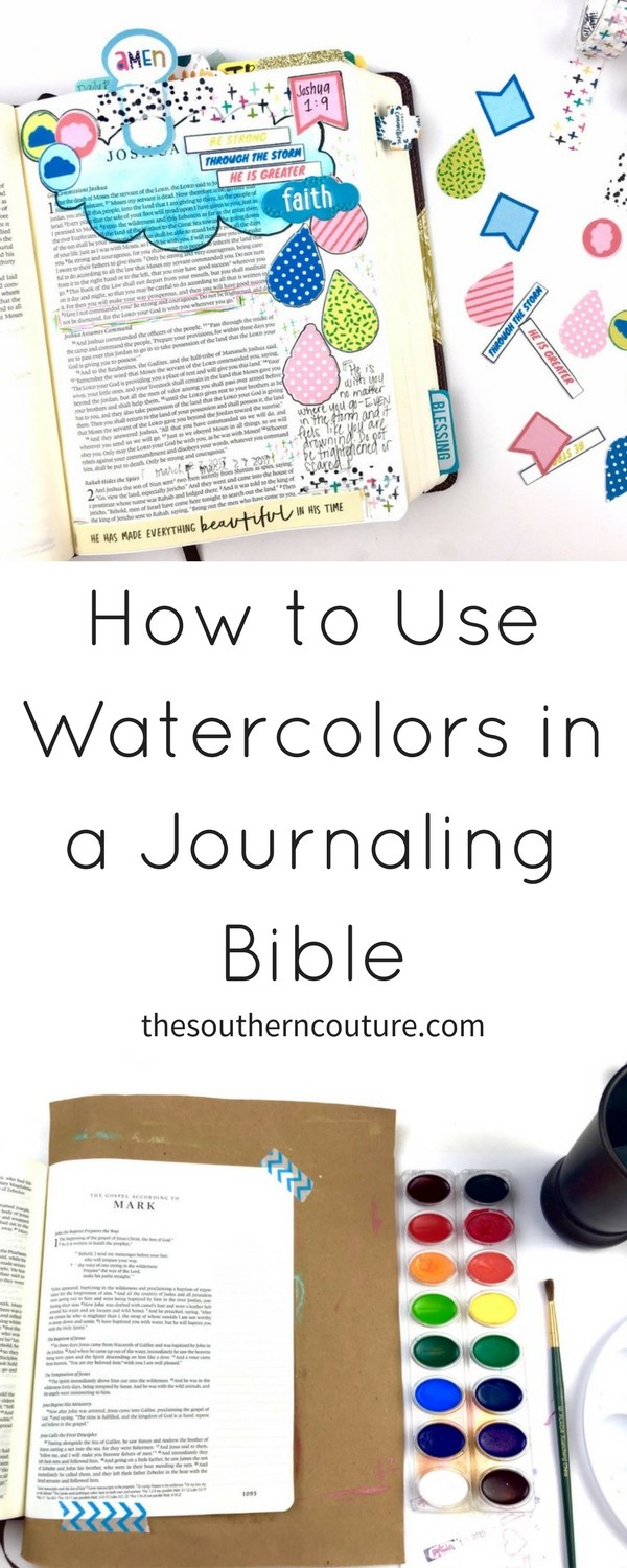 Learn how to use watercolors in a journaling Bible without ruining the pages even though they are quite thin. Try even prepping your Bible pages first.
