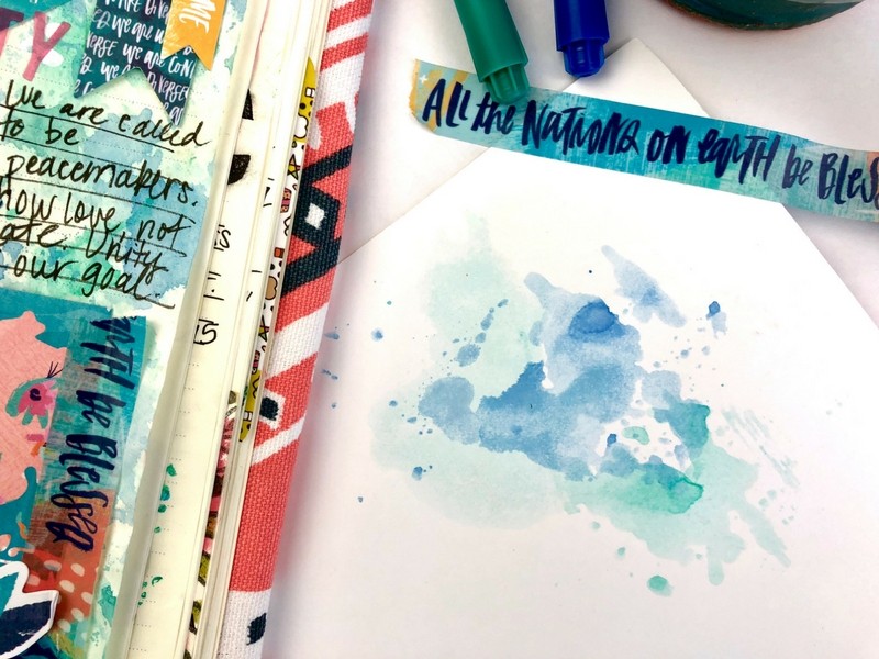 Watercolor Technique using Plastic Wrapper for Bible Journaling 