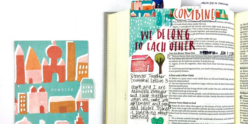Round-Up of Bible Journaling Entries using Stronger Together Devotional Kit