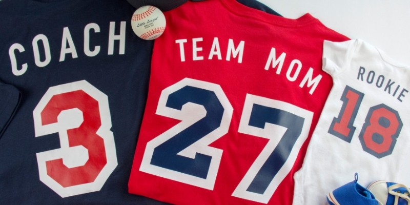 Customized Family Collection of Baseball Shirts Using the Cricut Maker