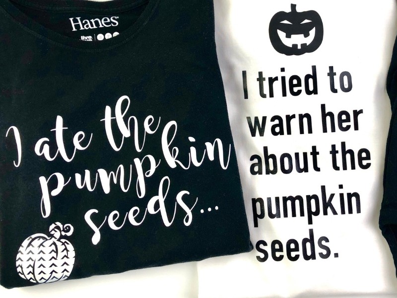 Family Collection of DIY Fall Themed Shirts using the Cricut Maker 