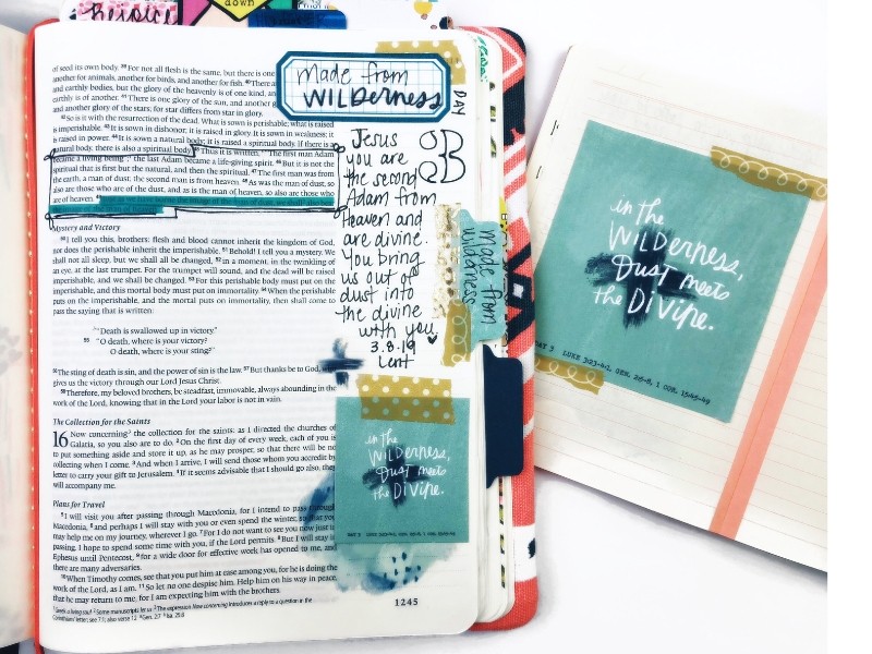 Ideas for Studying Lent in Journaling Bible and Mini Notebook