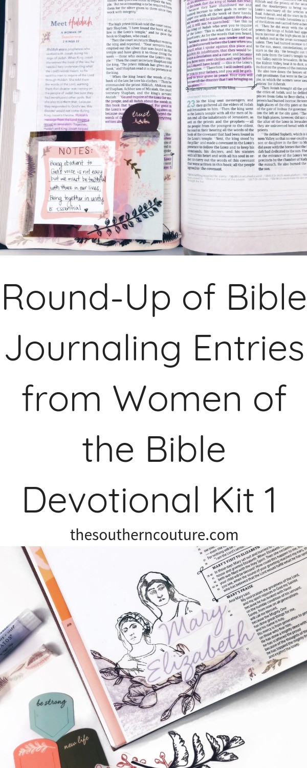 Check out my round-up of Bible journaling entries from Women of the Bible Devotional kit 1 using supplies from the kit and printable stickers to make it even easier. 