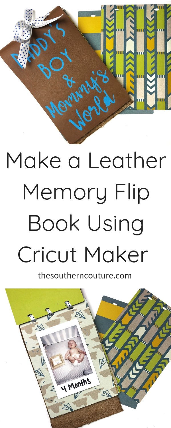 Check out this simple step-by-step tutorial to make a leather memory flip book using Cricut Maker. This book is the perfect idea for a baby's first birthday or even for annual school pictures as a graduation gift.