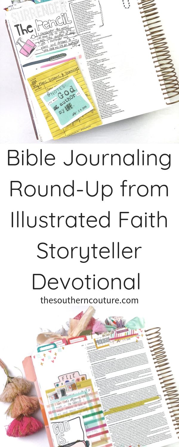 Check out this Bible journaling round-up from Illustrated Faith Storyteller devotional for some inspiration and ideas for working through your own Bible and craft supplies. 