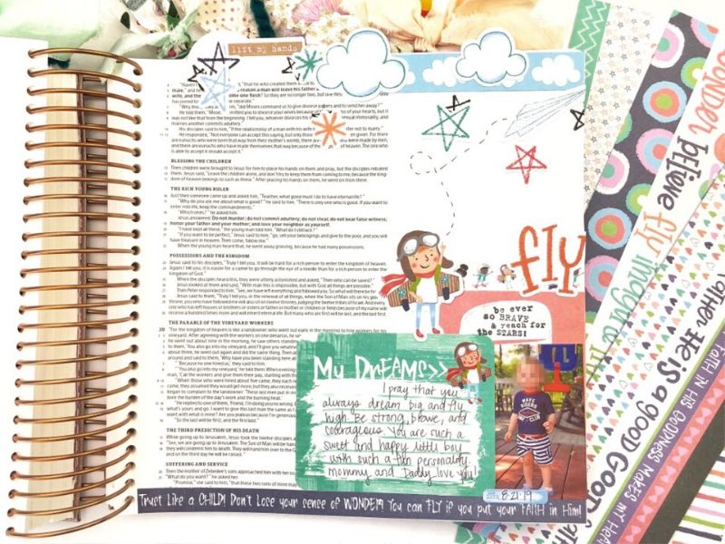 Bible Journaling Process Video using Illustrated Faith's Childlike Faith Collection