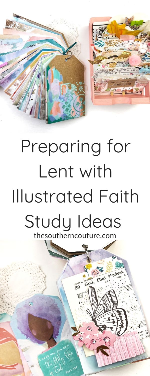 Today I'm preparing for Lent with study ideas for y'all too using two different studies from Illustrated Faith. I also share a fun mixed medium tutorial using texture paste. 
