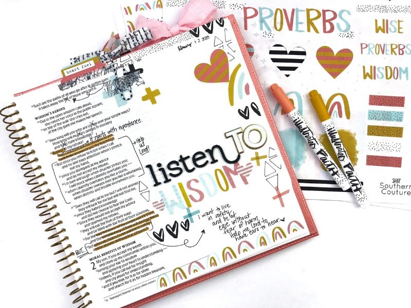 Study of Proverbs with Printables and Bible Journaling Entries