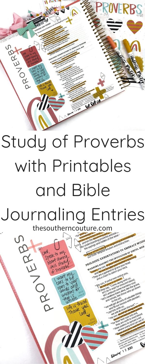 I'm sharing plans for my study of Proverbs with printables and Bible journaling entries in the Book of Psalms and Proverbs Illustrating Bible. I hope you will join me. 
