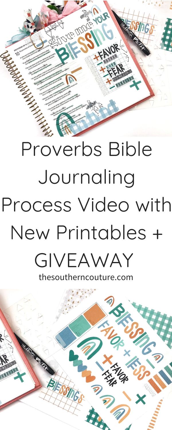 Check out this Proverbs Bible journaling process video + GIVEAWAY as I continue through my Proverbs study and also use new printables that are now in my Etsy shop. 