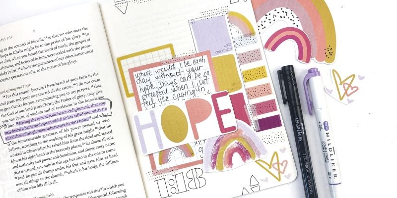 Hope Bible Journaling Process Video using New Printables