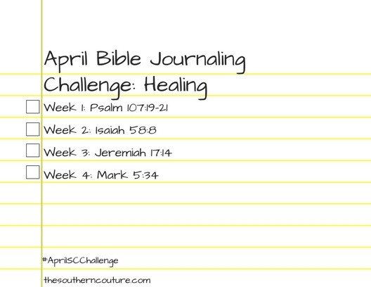 2018 April Bible Journaling Challenge with FREE PRINTABLE CARD 