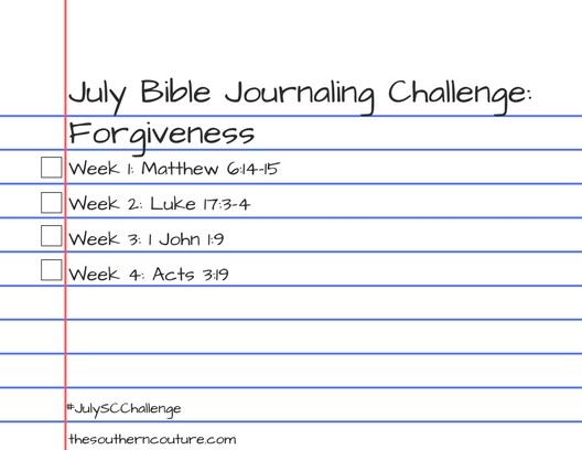 2018 July Bible Journaling Challenge with FREE PRINTABLE CARD