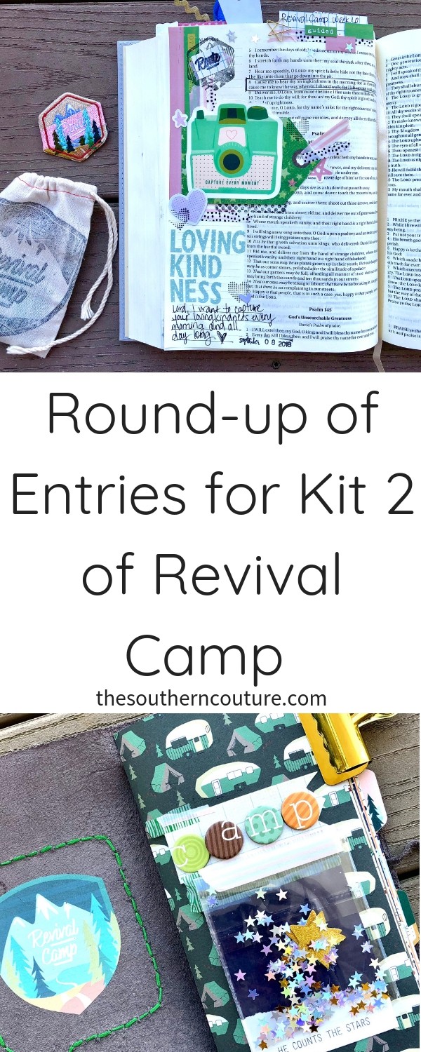 Take a walk through my Bible for this round-up of entries for kit 2 of Revival Camp. Join me with a flip-through video that hopefully will inspire your next entries too. 