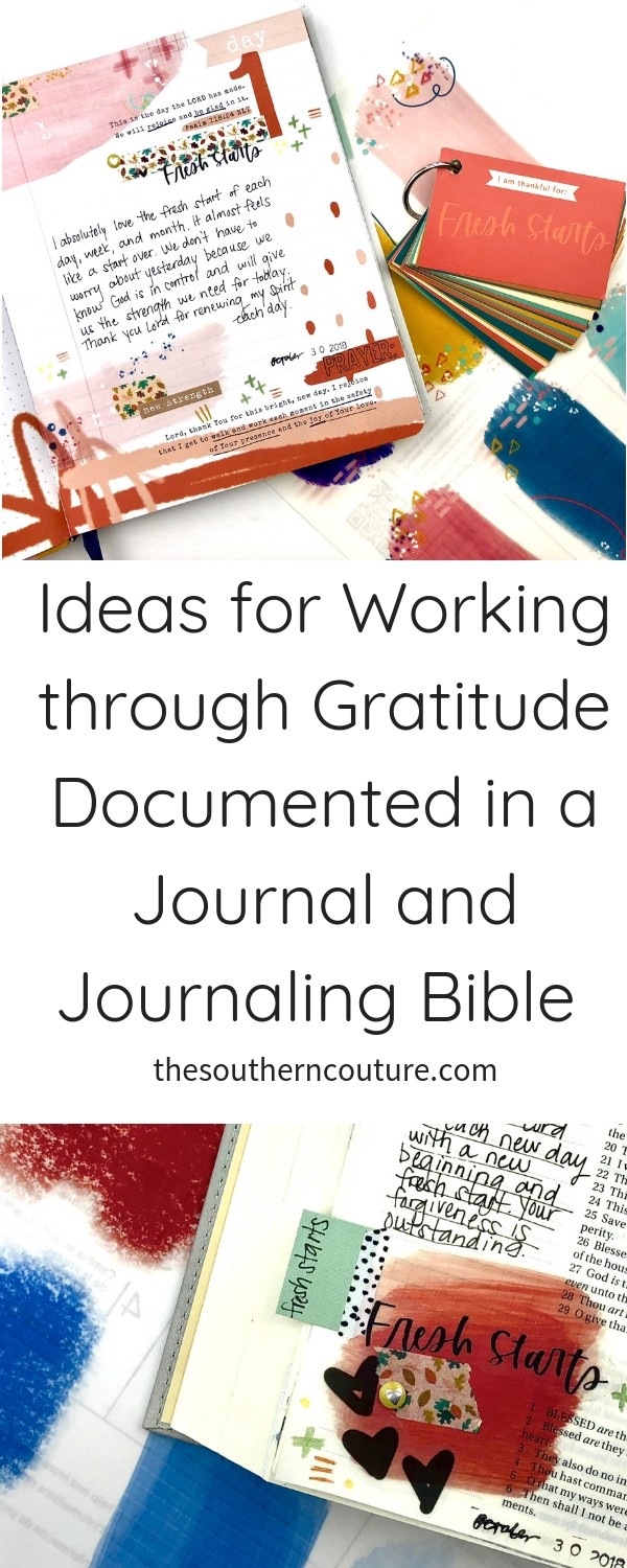 With different options of either a devotional journal or a journaling Bible, check out these ideas for working through Gratitude Documented. All of them can easily be done in less than 10 minutes. 