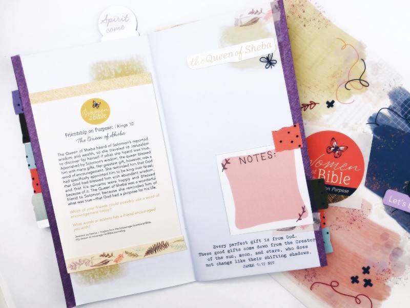 Organizing a Travelers Notebook with Printable Stickers for Women of the Bible Devotional