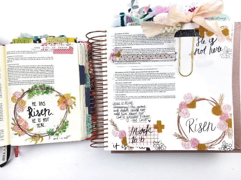 Easter Bible Journaling Process Video + GIVEAWAY