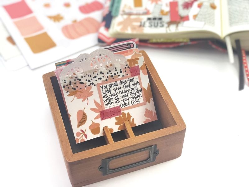 Fall Inspired Bible Journaling and MemoryDex Cards using Printable Stickers