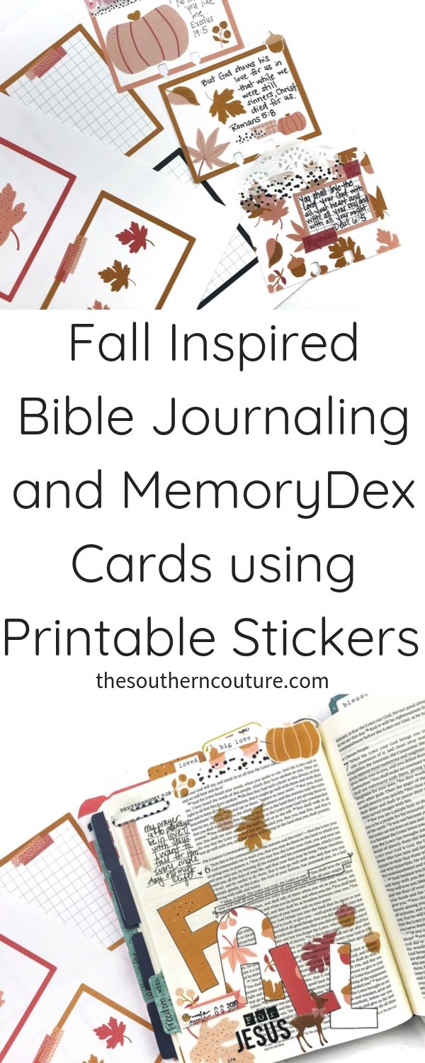 Fall Inspired Bible Journaling and MemoryDex Cards using Printable