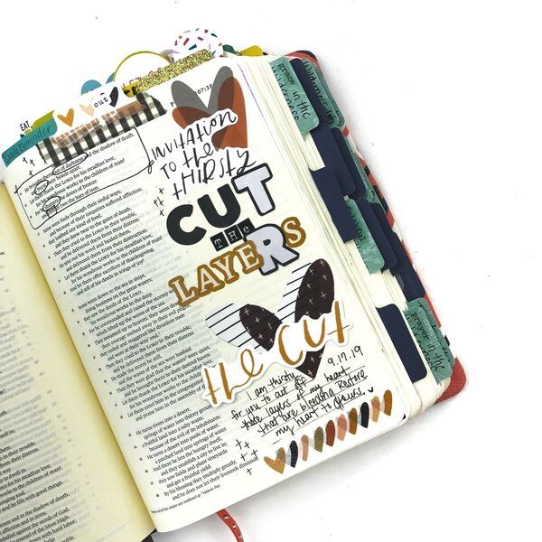 Round-Up of Bible Journaling Entries from Illustrated Faith's Heart Layers Kit