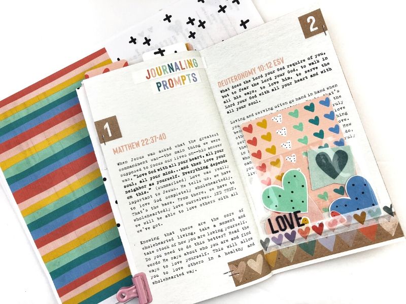 Organizing Illustrated Faith Wholehearted Devotional with Printables and Craft Supplies