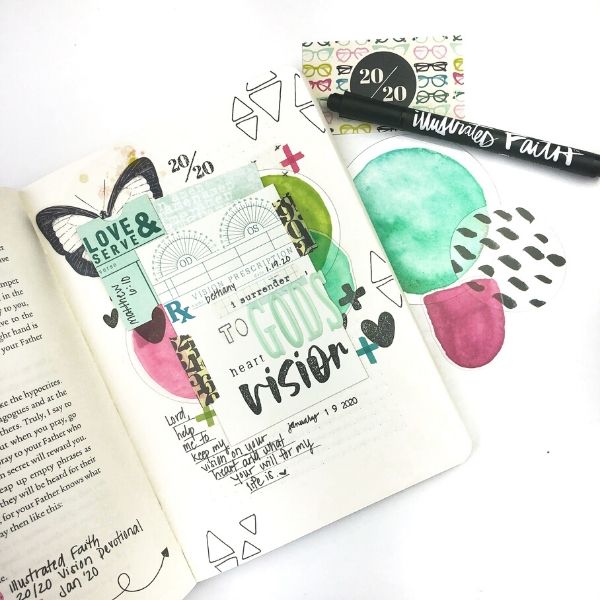 Round-Up of Bible Journaling Entries from Illustrated Faith's 20_20 Vision Devotional