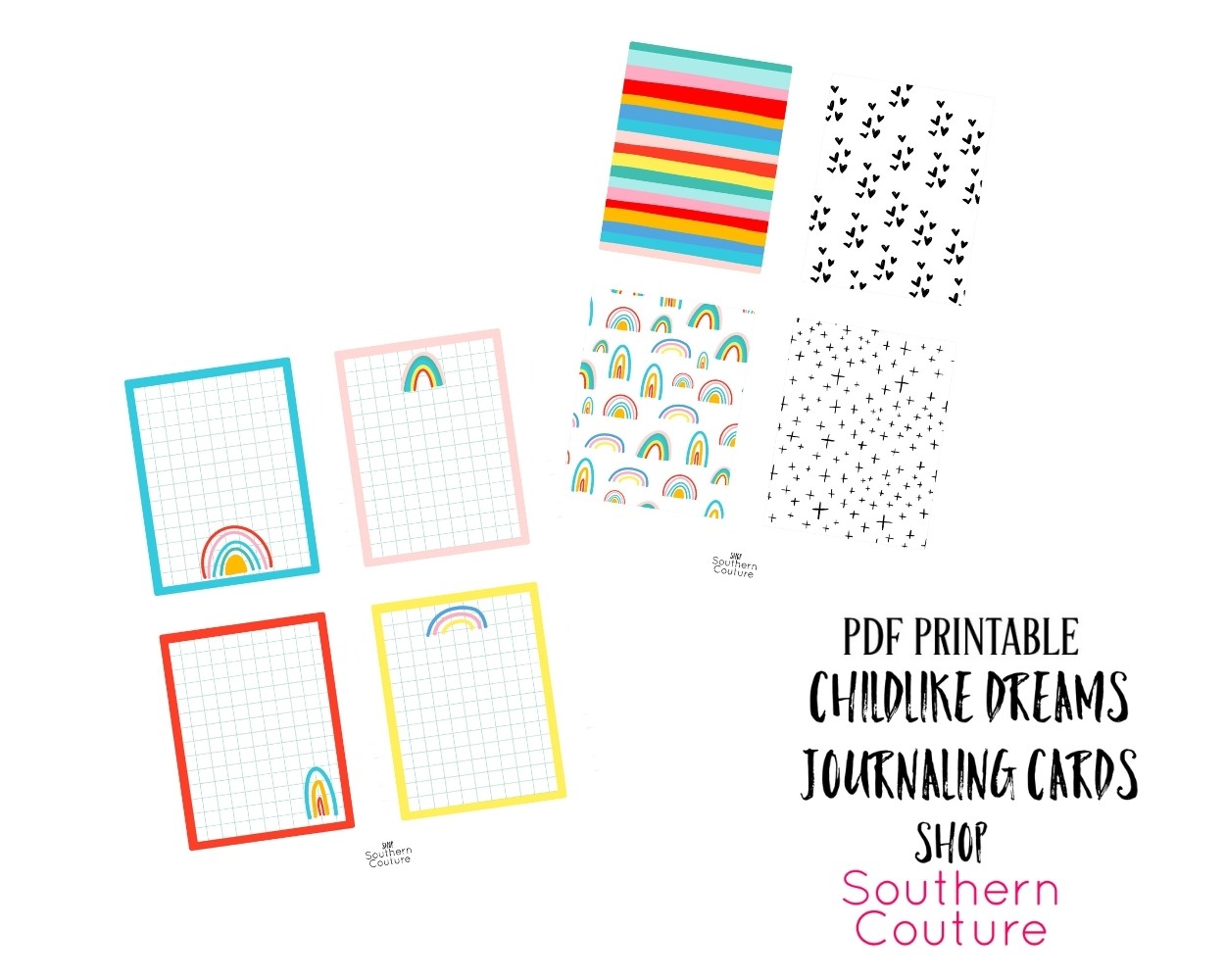 Set-Up and Supplies for Illustrated Faith Chasing Rainbows Devotional Kit